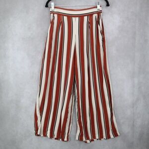 H&M Blown Striped Palazzo Wide‎ Leg Boho Harem Trouser Pull On Pants Small 6